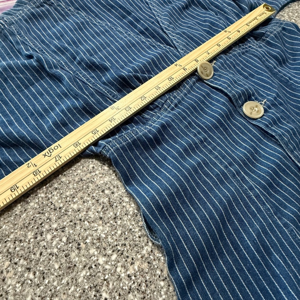 Etica Alyssa Kimono Sleeve Belted Mini Dress Vintage Stripe Blue Denim Small - Picture 8 of 10